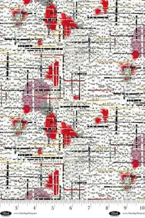 Spread The Word Partial Letters & Words White Kathryn Kramer Waters Blank Quilting Cotton Fabric BQ-4200-01 Crafted