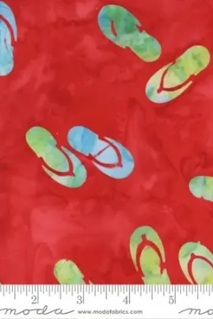 Beachy Batiks Flip Flops in Lava Red with Free $89.99 Bundle High Quality