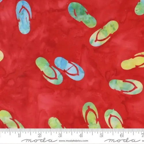 Beachy Batiks Flip Flops in Lava Red with Free $89.99 Bundle High Quality