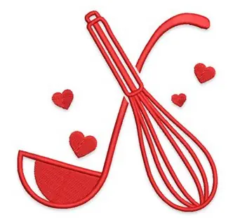 Love Utensils Embroidery Design In Demand