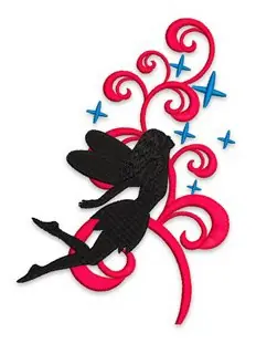 Today Only Fairy Silhouette Embroidery Design