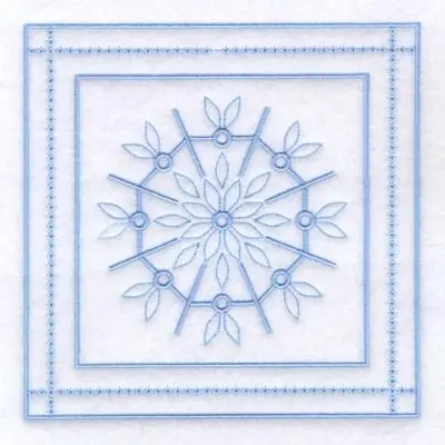 8 - Snowflake Quilt Square 9" Embroidery Design Holiday Sale