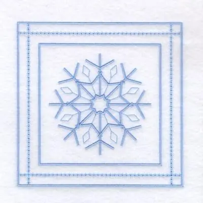 12 - Snowflake Quilt Square 6" Embroidery Design Fresh Stock