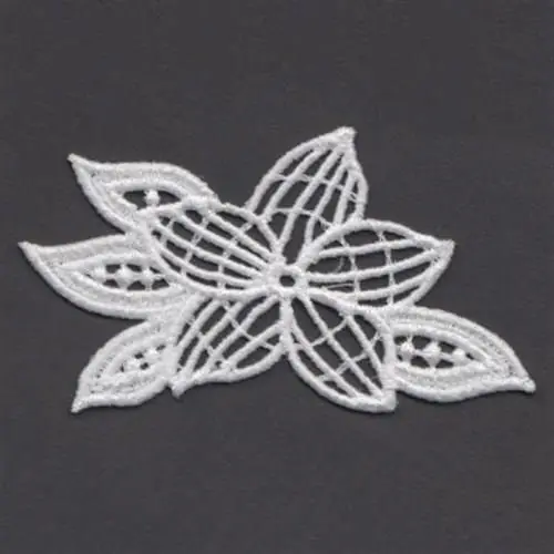 FSL White Floral Bloom Embroidery Design Popular