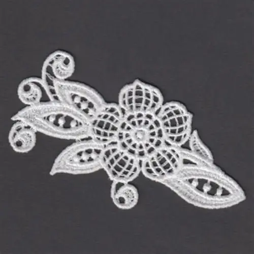 Brand New FSL Decorative White Flower Embroidery Design