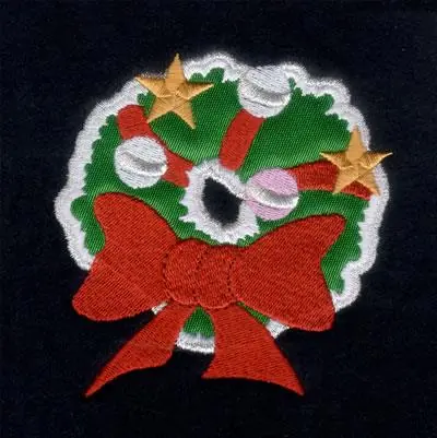 Next Day Delivery Christmas Wreath Applique Embroidery Design