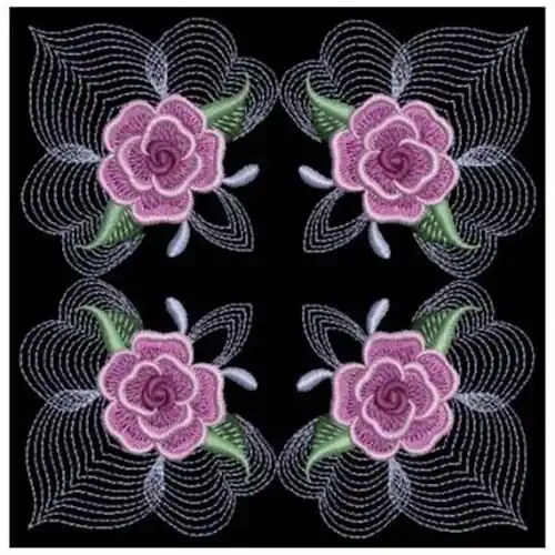 Special Discount Valentines Rose Quilt Block Embroidery Design