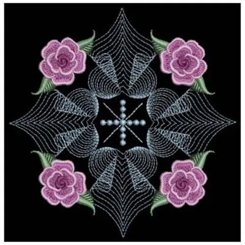 Order Now Pretty Rose Quilt Block Embroidery Design