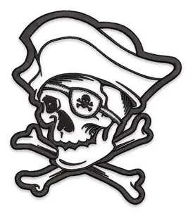 Worldwide Shipping Skull & Crossbones Embroidery Design