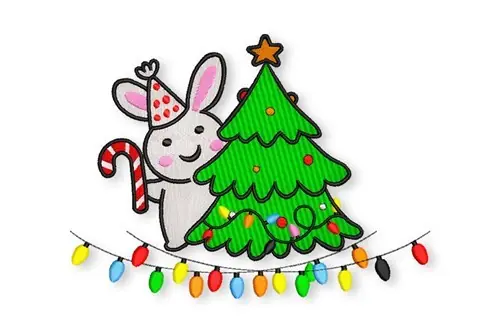 Fresh Stock Xmas Bunny Embroidery Design