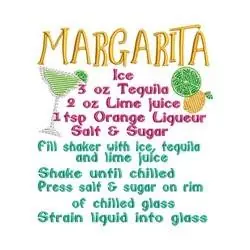 Margarita Recipe Embroidery Design Get Yours