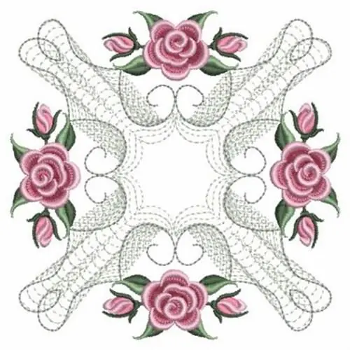 Rose Block Embroidery Design Seasonal Sale