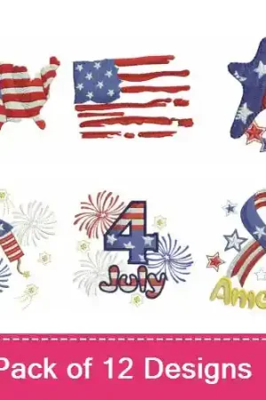 Cheap Celebrate Fourth Of July Embroidery design pack by Ace Points,  Embroidery Packs on EmbroideryDesigns.com