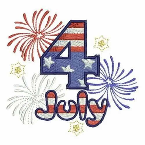 Buy Direct 4th of July Embroidery Design