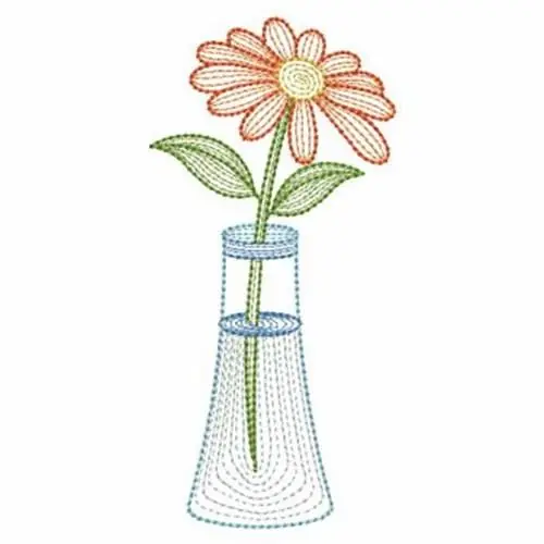 Flower Vase Embroidery Design Best Seller