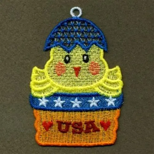 FSL Patriotic Chick Embroidery Design Top Pick