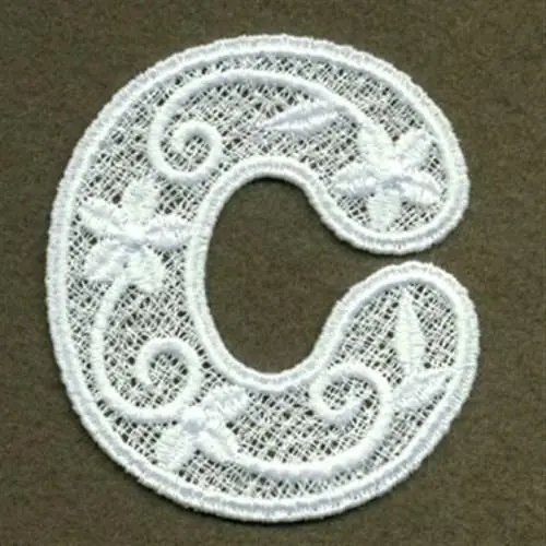 FSL Floral Alphabet c Embroidery Design New Arrival