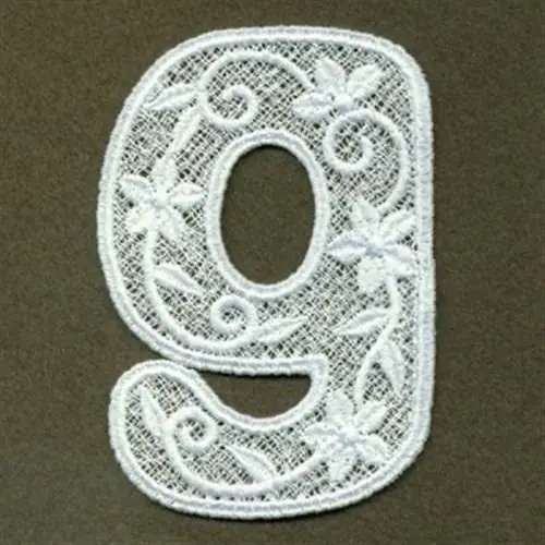 One Day Deal FSL Floral Alphabet g Embroidery Design