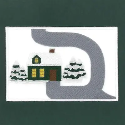 Winter House Placemat Embroidery Design Special Discount