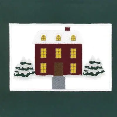 Christmas House Placemat Embroidery Design Instant Buy