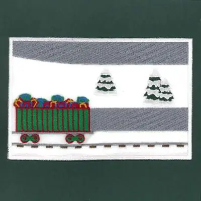 Free Shipping Winter Train Placemat Embroidery Design