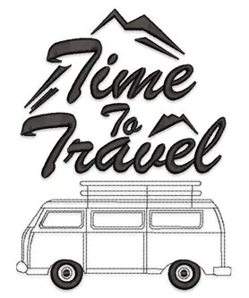 Time To Travel Embroidery Design Save Now