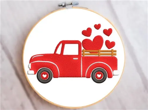 Love Truck Embroidery Design Fan Favorite