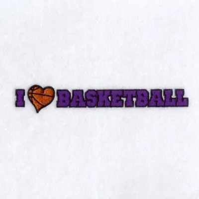 I Love Basketball Embroidery Design Express Delivery