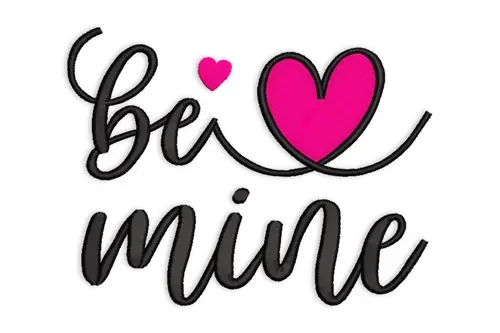 Be Mine Embroidery Design Handmade