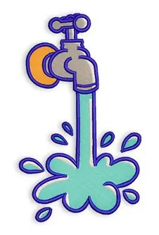 Water Faucet Embroidery Design One Day Deal