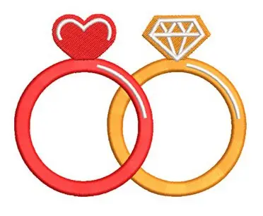 Clearance Wedding Rings Embroidery Design