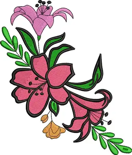 Trusted Brand Lily Flowers Embroidery Design