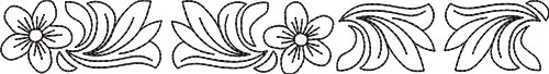 Modern Outline Floral Border Embroidery Design