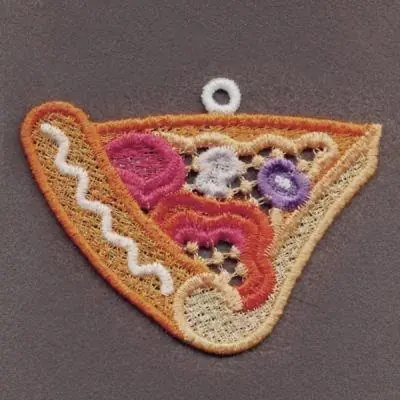 Handmade FSL Pizza Embroidery Design