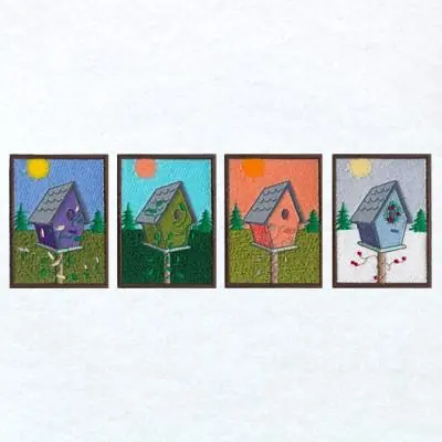Don’t Miss Out Birdhouse Seasons Embroidery Design