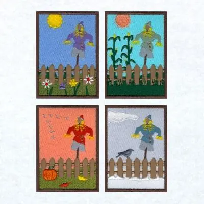 While Supplies Last Scarecrow Seasons Embroidery Design