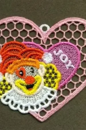 Brand New FSL Clown Ornament Embroidery Design