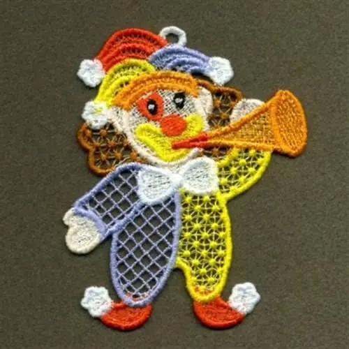 Warranty Included FSL Clown Ornament Embroidery Design