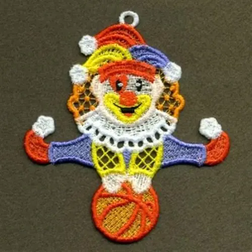 Viral FSL Clown Ornament Embroidery Design