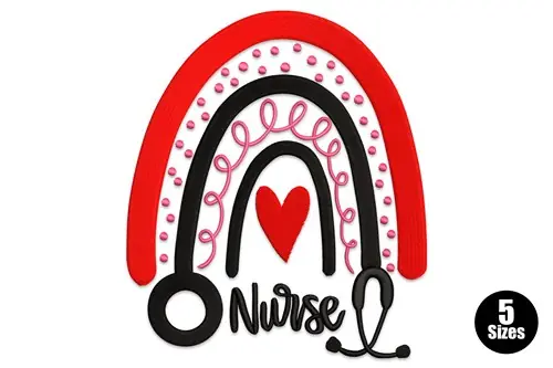 Nurse Rainbow Embroidery Design Exclusive Offer