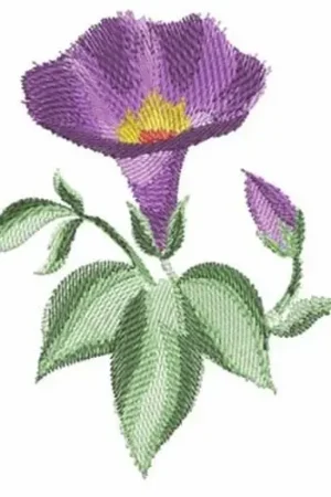 Bargain Purple Watercolor Flowers Embroidery Design