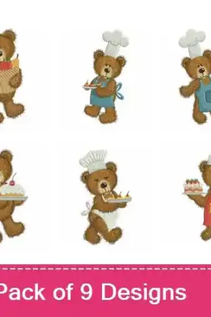 Budget Bakery Bear Embroidery design pack by Ace Points, Embroidery Packs on EmbroideryDesigns.com