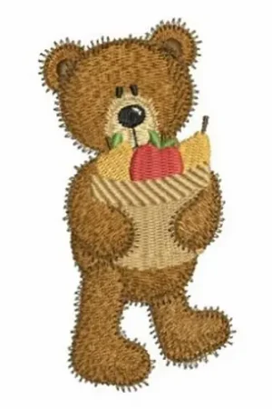 Bear with Fruit Embroidery Design Price Cut