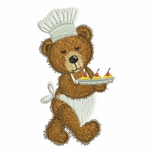 Seasonal Sale Baker Bear Embroidery Design