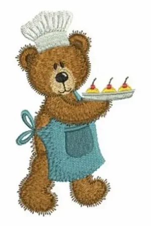 Bear with Cakes Embroidery Design Clearance