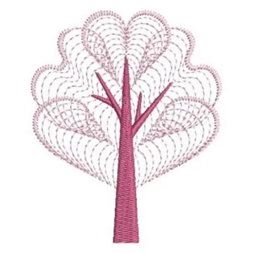 Pink Rippled Tree Embroidery Design Special Offer