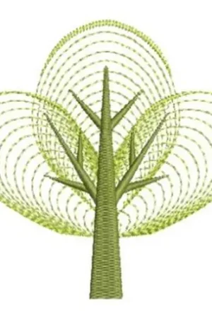 Bargain Green Rippled Tree Embroidery Design