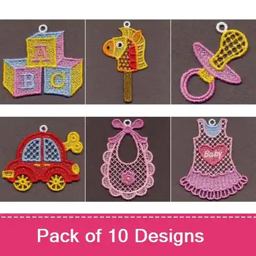 No Minimum Order FSL Baby Needs Embroidery design pack by Sweet Heirloom, Embroidery Packs on EmbroideryDesigns.com