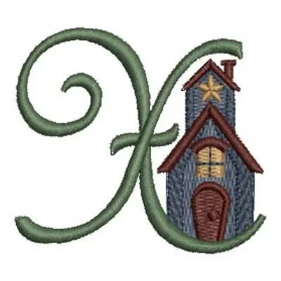 Country Alphabet X Embroidery Design While Supplies Last