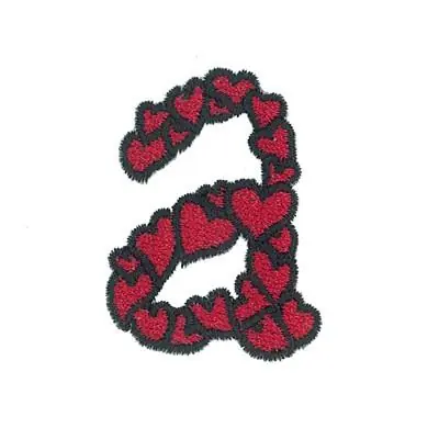 Hearts Lower Case A Embroidery Design Price Drop